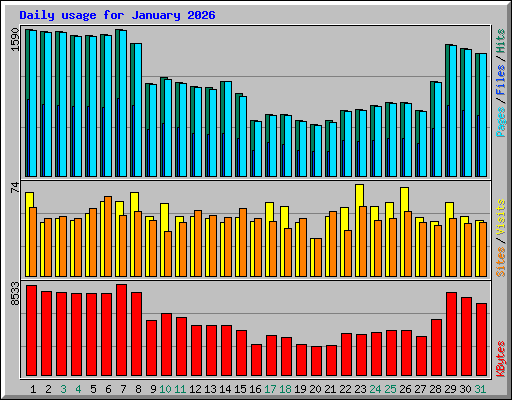 Daily usage for January 2026